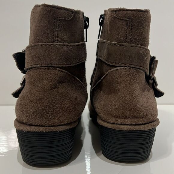 Fly London Perz Brown Suede Wedge‎ Buckle Boots Booties Size 37 - Picture 5 of 13